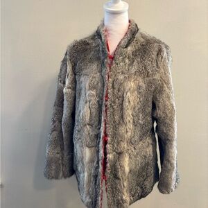 Gray Faux Fur Women's Jacket
